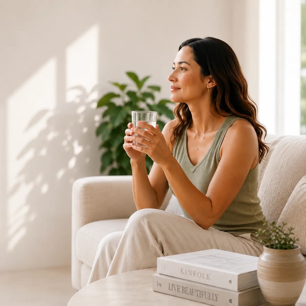 Woman relaxing at home